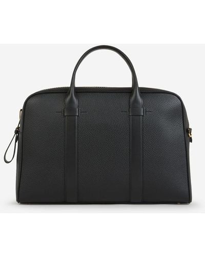 Tom Ford Leather Zipper S Briefcase - Black