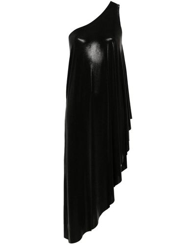 Norma Kamali Asymmetric One-Shoulder Tunic - Black