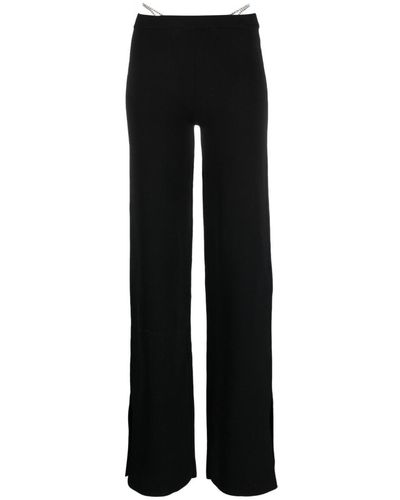 Gcds Crystal-thong Flared Trousers - Black