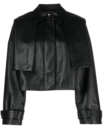 Calvin Klein Leather Outerwears - Black