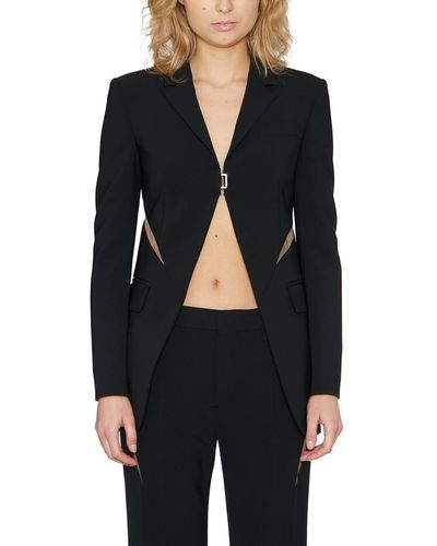 DSquared² Cut-out Detailed Long Sleeved Blazer - Black