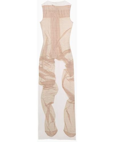 Acne Studios Printed Sleeveless Long Dress - Natural