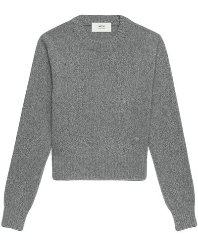 Ami Paris Ami De Coeur Sweater - Gray