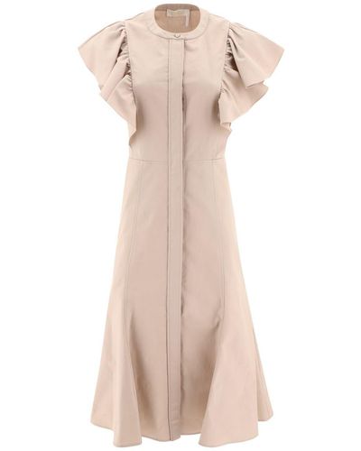 Chloé Ruffled Dress - Natural