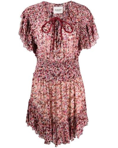 Isabel Marant Abstract-print Shirred-detail Dress