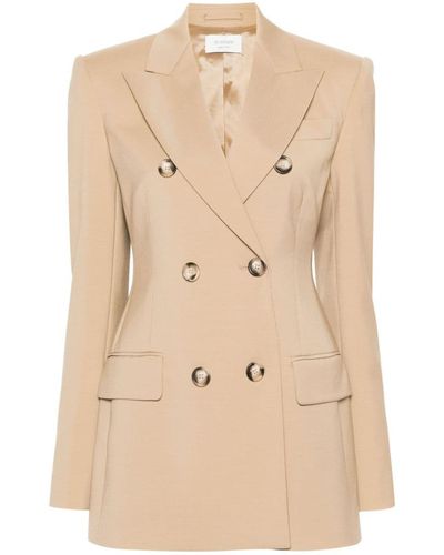 Sportmax Wool Double-Breasted Jacket - Natural
