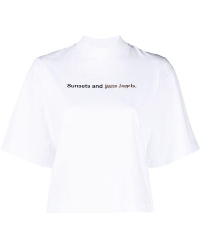 Palm Angels Sunset Cotton T-shirt - White