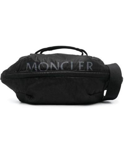 Moncler Alchemy Logo-Print Leather Shoulder Bag - Black