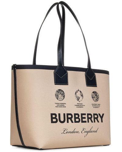 Burberry Large London Tote Bag - Natural