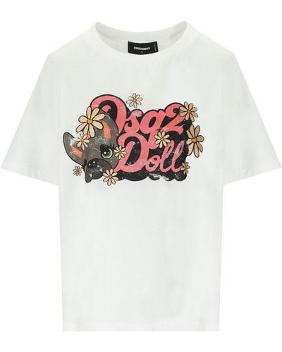 DSquared² Hilde Doll Easy Fit White T-shirt