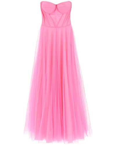 19:13 Dresscode 1913 Dresscode Long Tulle Bustier Dress - Pink