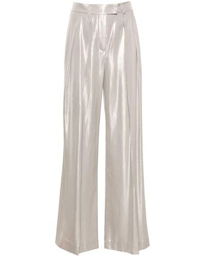 Brunello Cucinelli High-Waisted Trousers - White