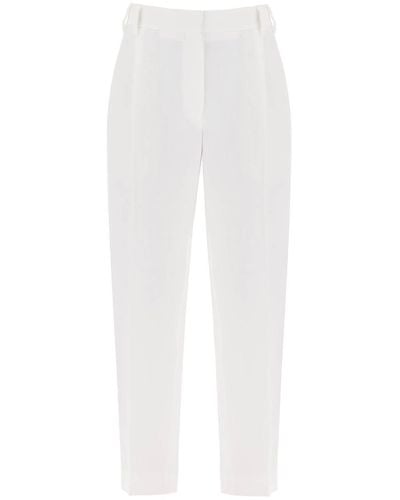 Brunello Cucinelli Double Pleated Trousers - White