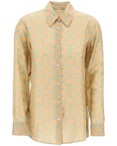 Dries Van Noten Silk Clavel Shirt - Natural