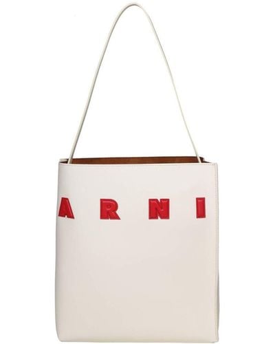 Marni Leather Hobo Bag - White
