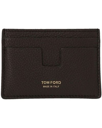 Tom Ford Logo Print Card Holder - Black
