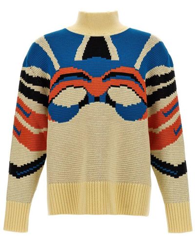 Bluemarble Jacquard Sweater - Blue