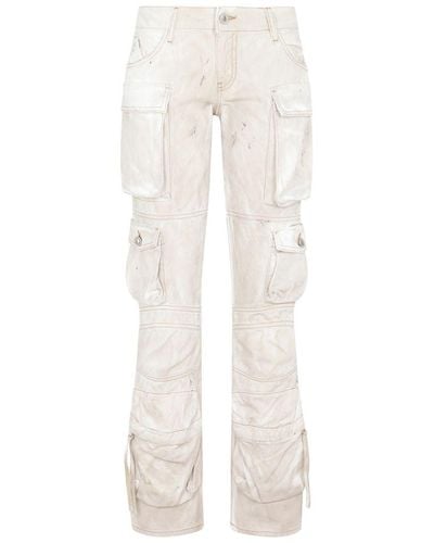 The Attico Cotton Essie Denim Trousers Jeans - White