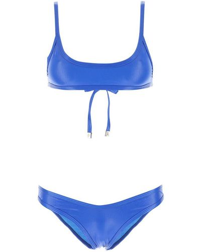 The Attico Logo Printed Bikini Set - Blue