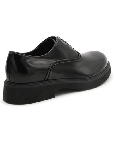 Ferragamo Leather Lace Up Shoes - Black