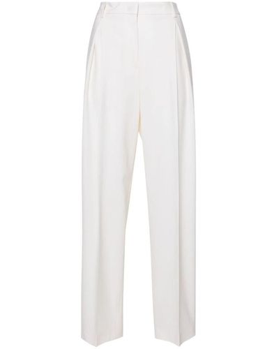 MSGM Pleated Tailored Wool Pants - White