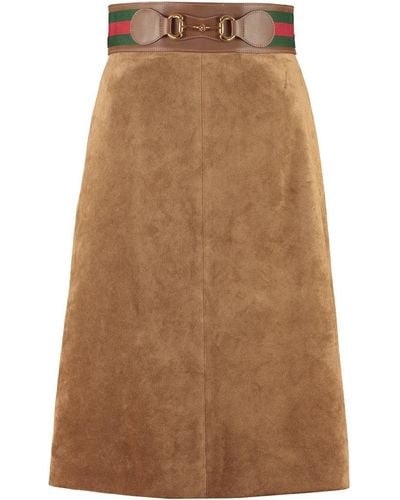 Gucci Suede Skirt - Brown