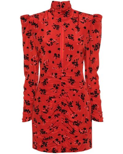 Alessandra Rich Short Floral Dress - Red