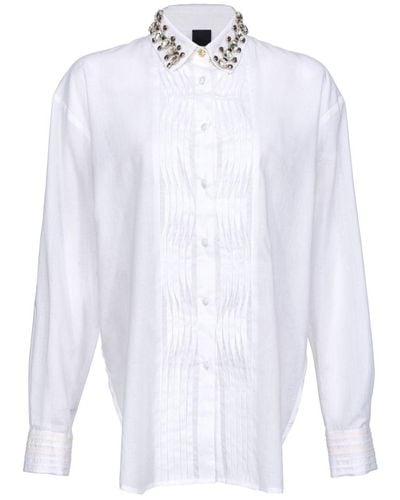 Pinko Shirt With Rhinestones - White