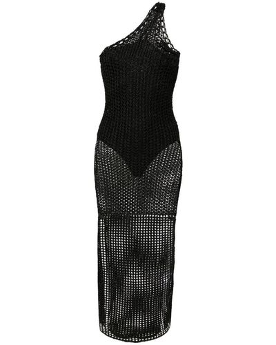 IRO Crochet Cotton Long Dress - Black