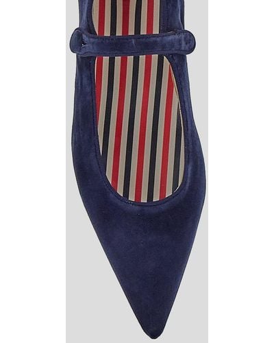 Thom Browne Thome Pointed Flats - Blue