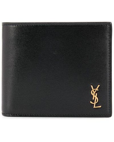 Saint Laurent SAINT LAURENT Money Clip 378005 Billfold Bifold Wallet  Leather Black Silver Hardware