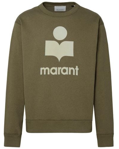 Isabel Marant Mikoy Sweatshirt In Khaki Cotton Blend - Green