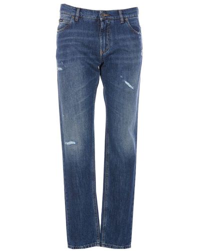 Dolce & Gabbana Distressed Finish Jeans - Blue