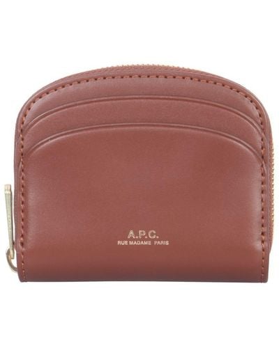 A.P.C. Compact Semi Moons Wallet - Red