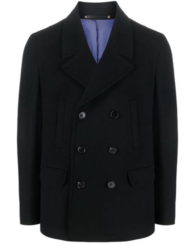 Paul Smith Wool And Cashmere Blend Double-breasted Blazer - Black