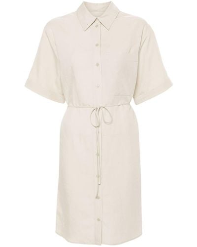 Calvin Klein Linen Blend Relaxed Shirt Dress - Natural