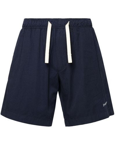 Palm Angels Cotton Bermuda Shorts - Blue