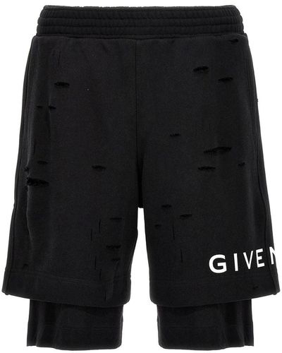 Givenchy Detroyed-effect Bermuda Shorts - Black
