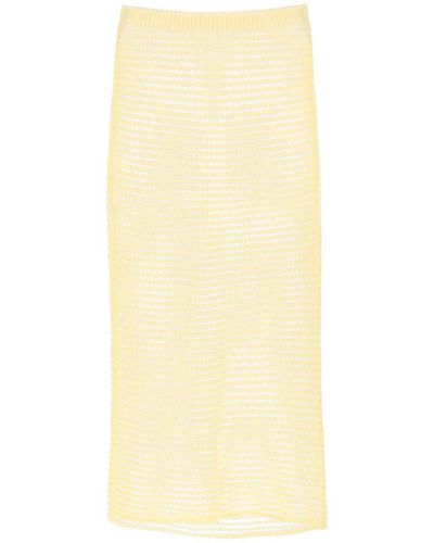 Paloma Wool "Knitted Midi Skirt With Perfor - Yellow