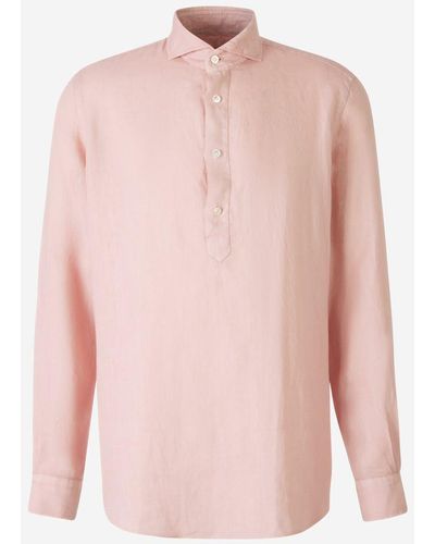 Vincenzo Di Ruggiero Plain Linen Shirt - Pink