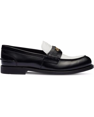 Miu Miu Leather Penny Loafers - Black