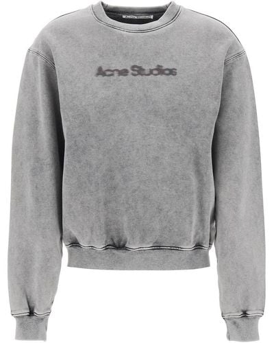 Acne Studios "Round Neck Sweatshirt With Blurred - Gray