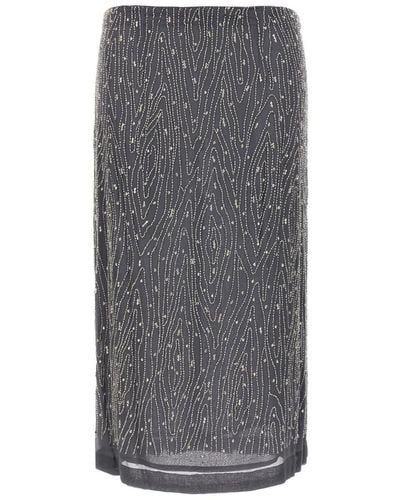 P.A.R.O.S.H. Beads And Sequins Skirt Skirts - Gray