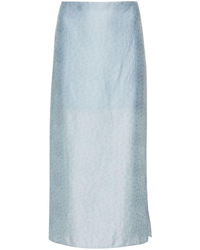 Rodebjer Graziela Floral Skirt Under Knee - Blue