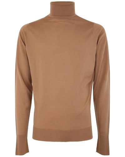 John Smedley Richards Long Sleeves Crew Neck Pullover Clothing - Brown