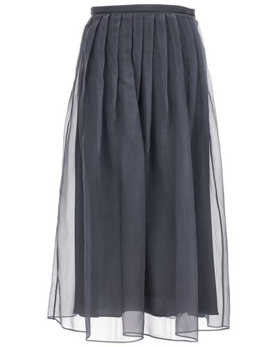 Brunello Cucinelli Tulle Skirt - Gray