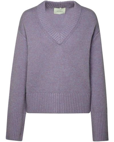 Lisa Yang Iris Melange 'Aletta' Cashmere Sweater - Purple
