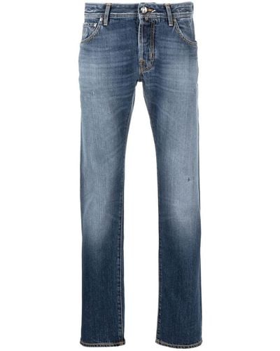Jacob Cohen Faded-effect Straight-leg Jeans - Blue