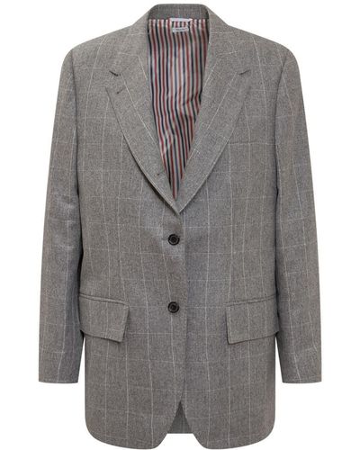 Thom Browne Coat Side Split Sport - Gray