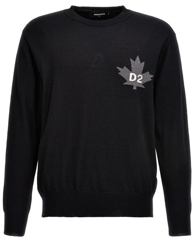 DSquared² D2 Leaf Top Sweater, Cardigans - Black
